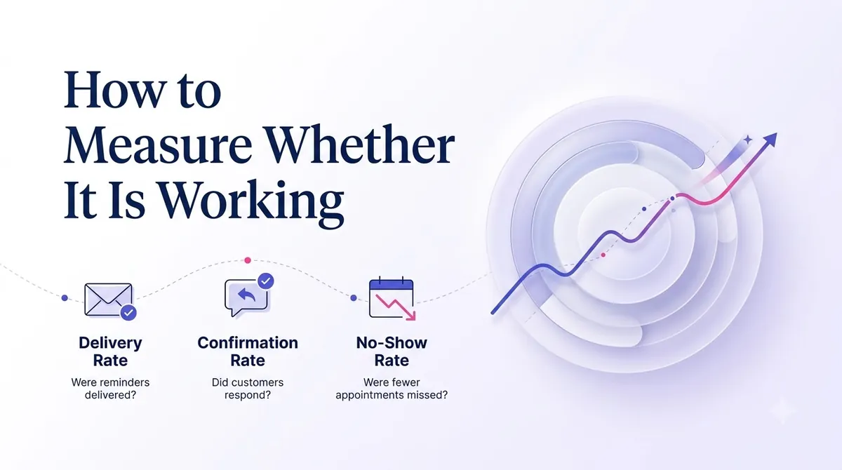 Measure reminders by delivery rate, confirmation rate and no-show rate