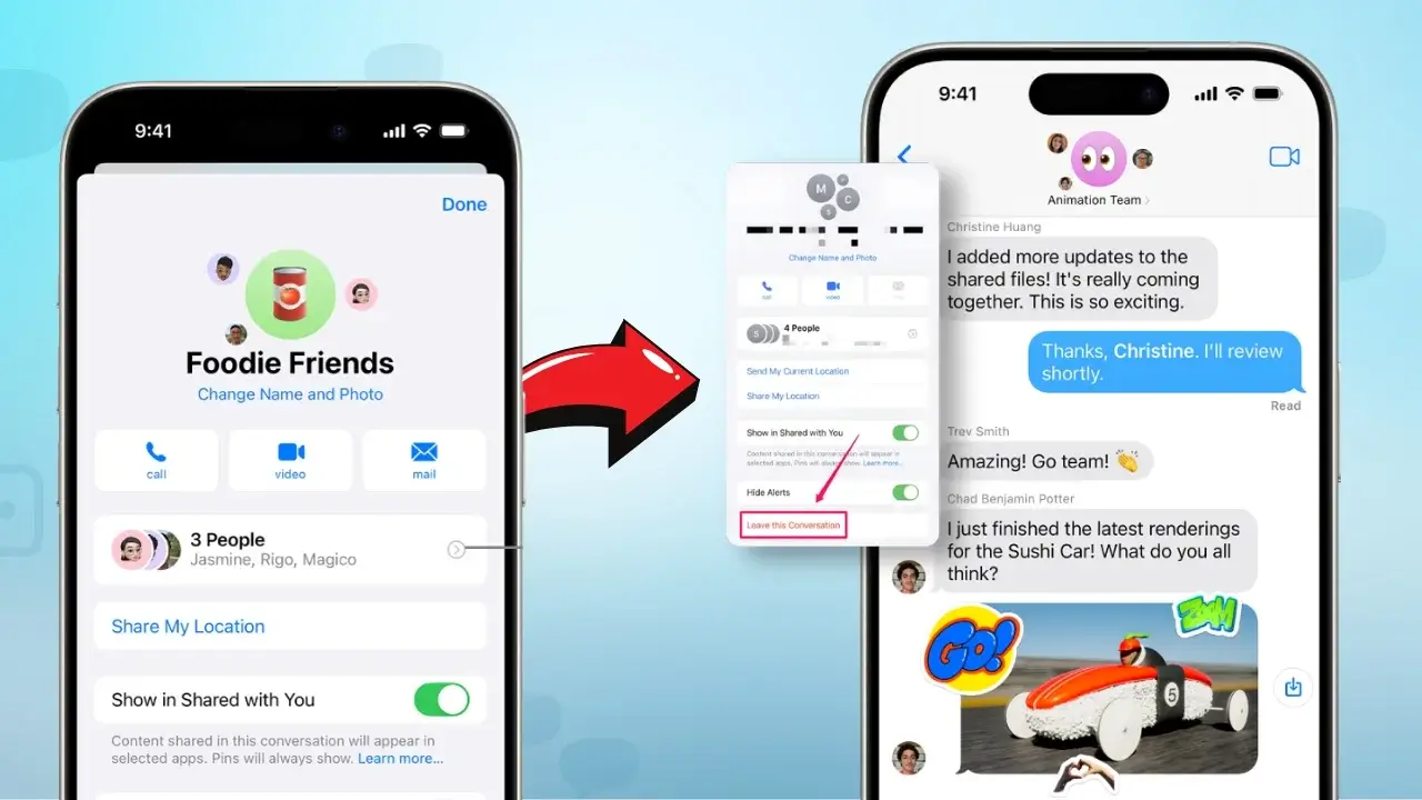 Managing Group Text Conversations on iPhone