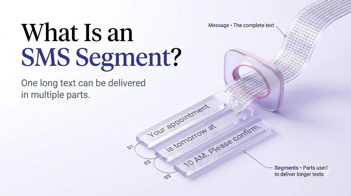 One long text message delivered in three SMS segments
