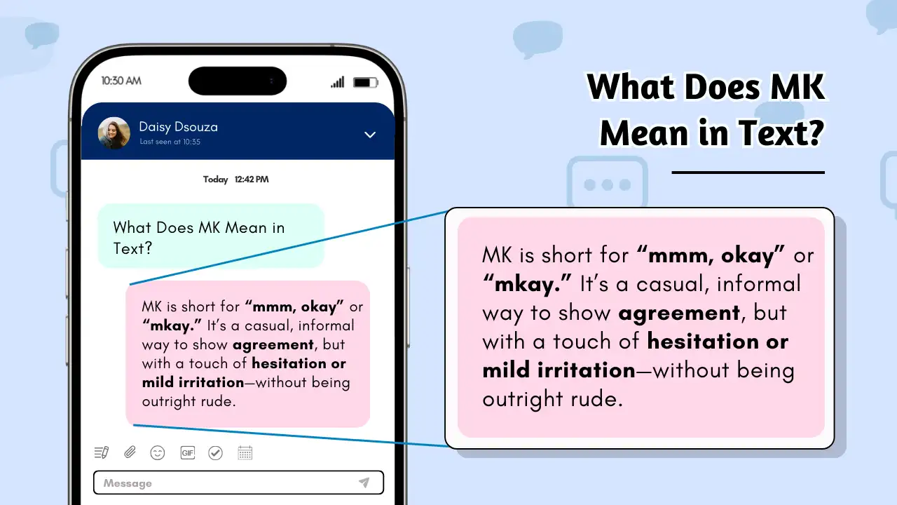 What Does MK Mean in Text