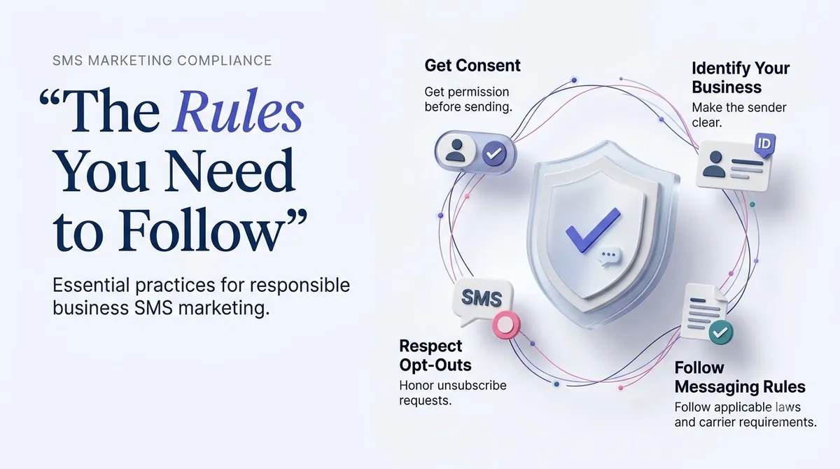 SMS marketing rules: get consent, identify your business, respect opt-outs and follow messaging rules