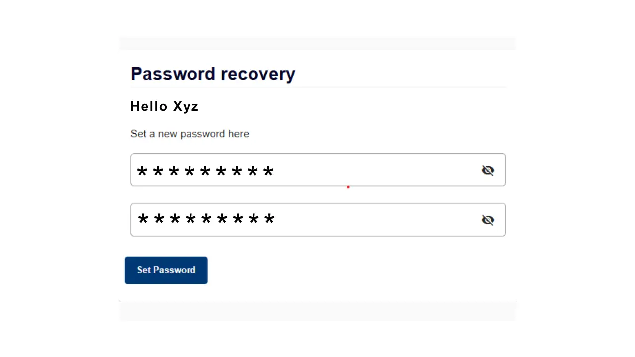 Create and Confirm Your New Password