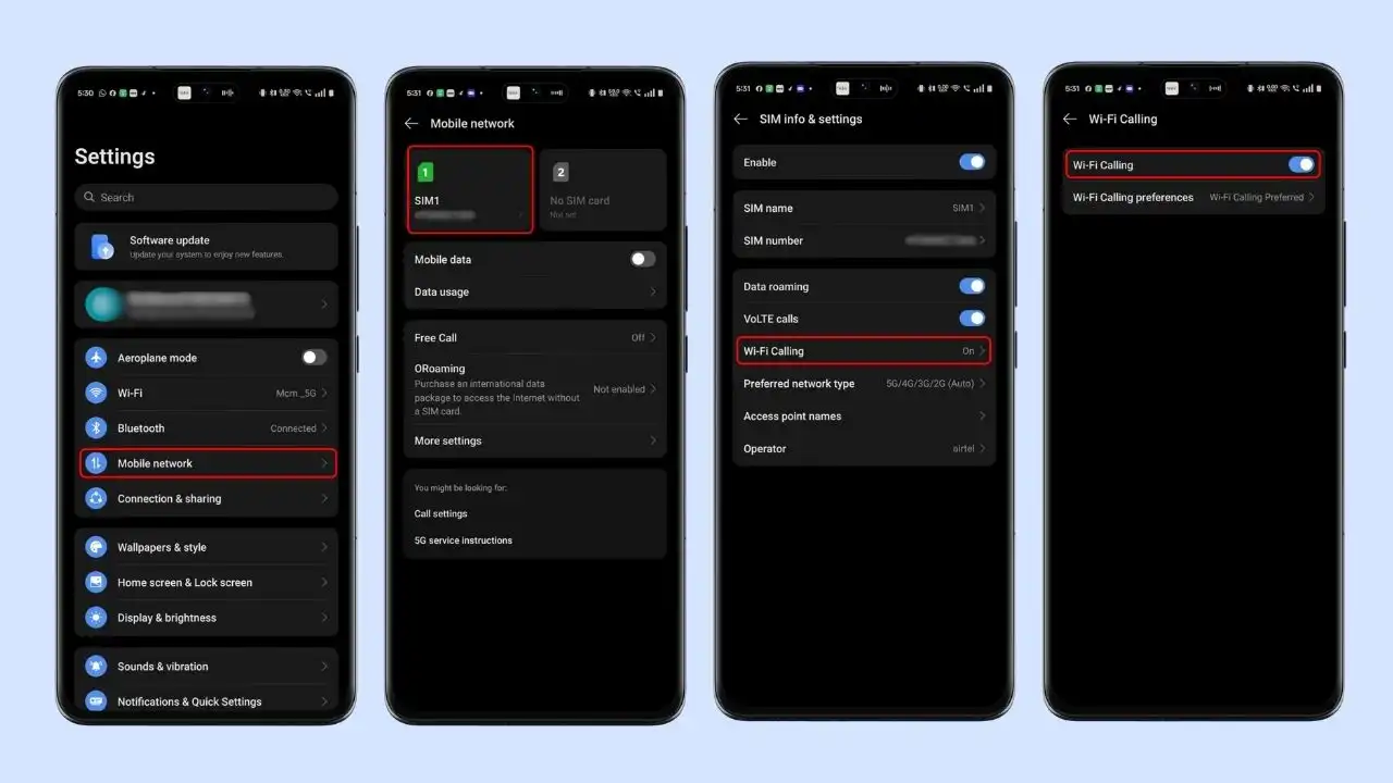 Disable Wi-Fi Calling